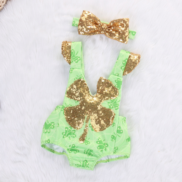 baby girl green romper